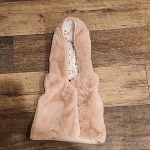 Cynthia Rowley Faux Fur Kids Hooded Vest With Bear Ears